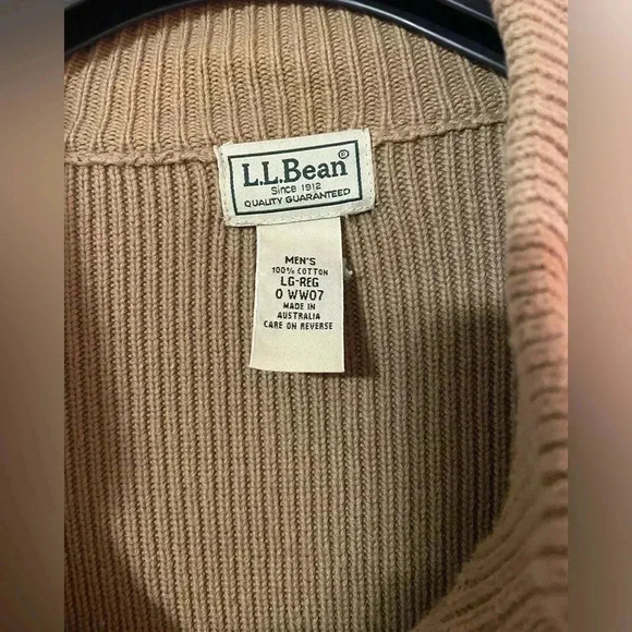 L.L. Bean 100% cotton zip up Men’s large regular - Picture 2 of 4